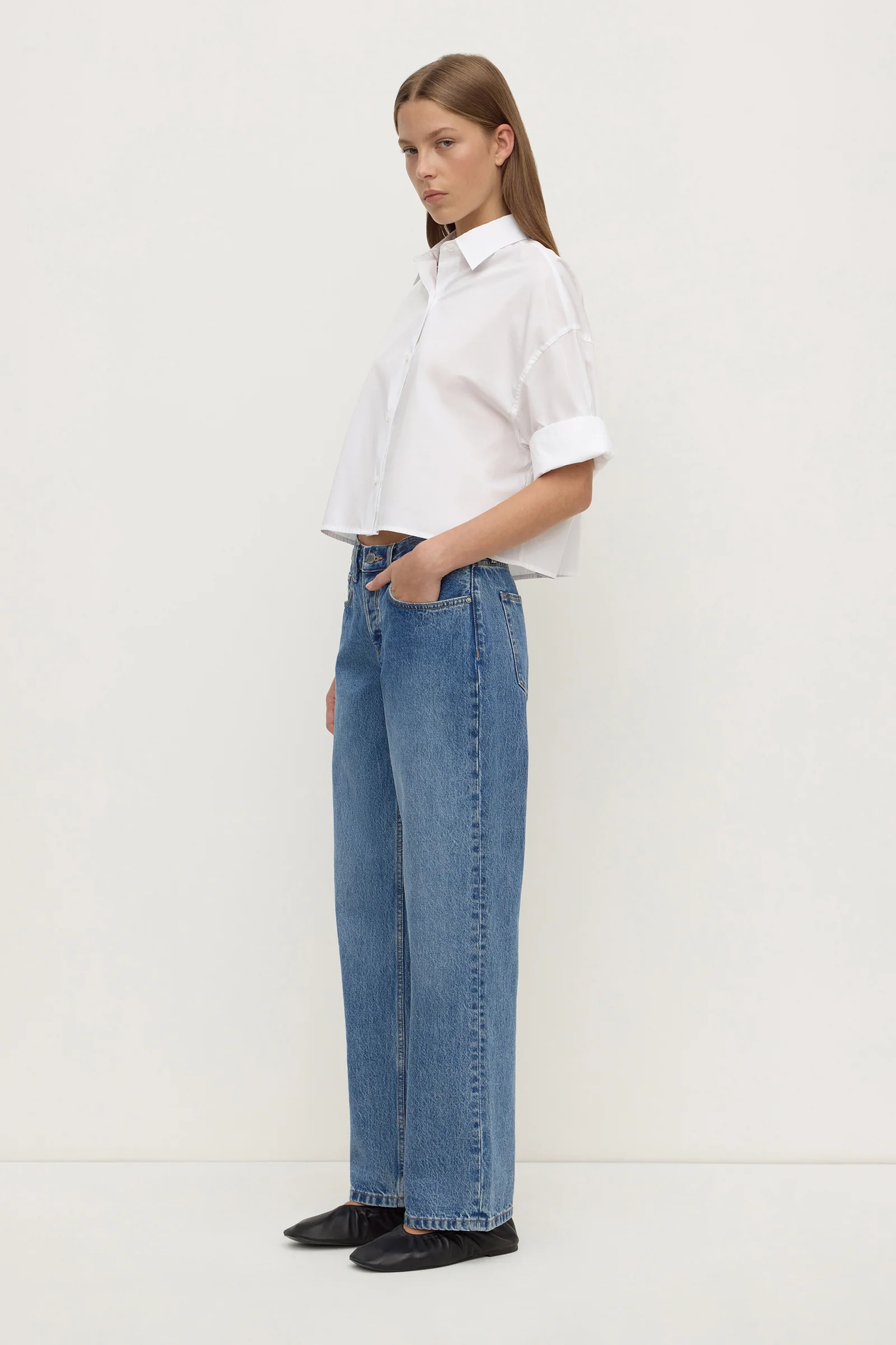 Aurora Cropped Poplin Shirt - Image 4