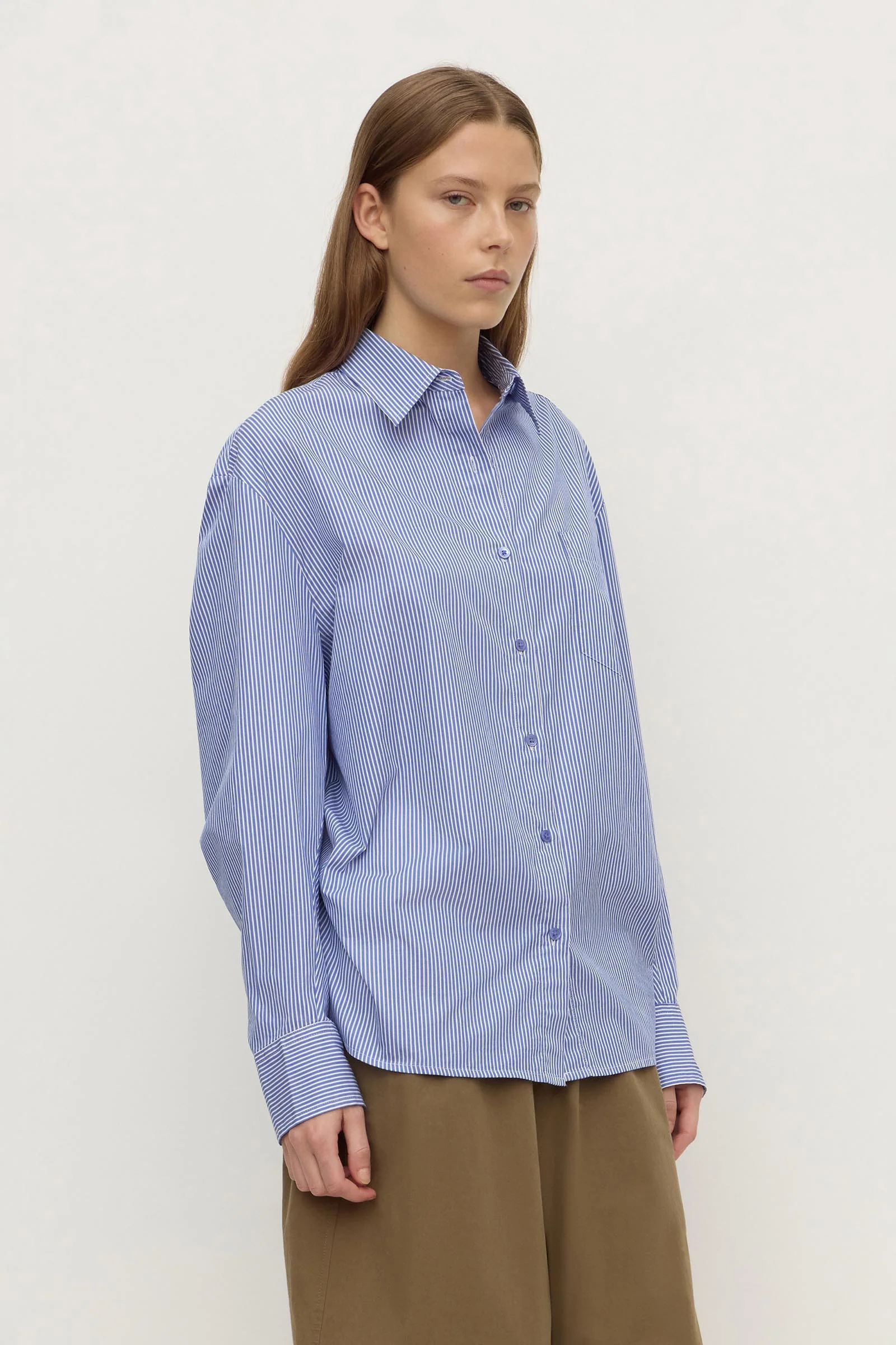 Ava Stripe Poplin Shirt - Image 5