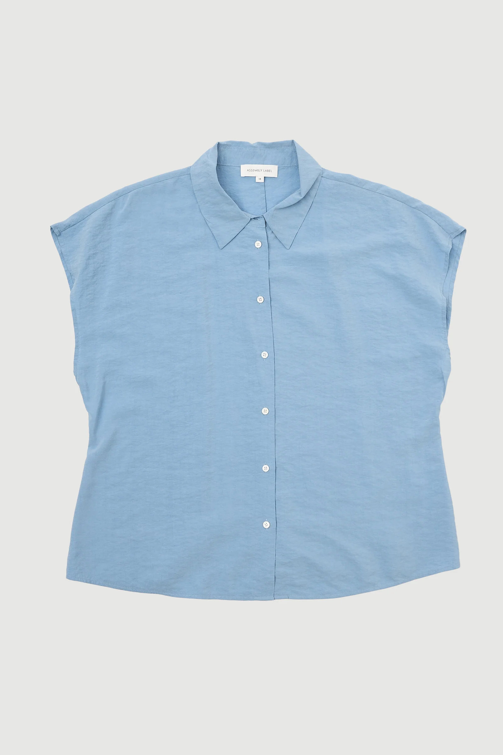 Re-Worn Womens Silk Blend Cap Sleeve Shirt