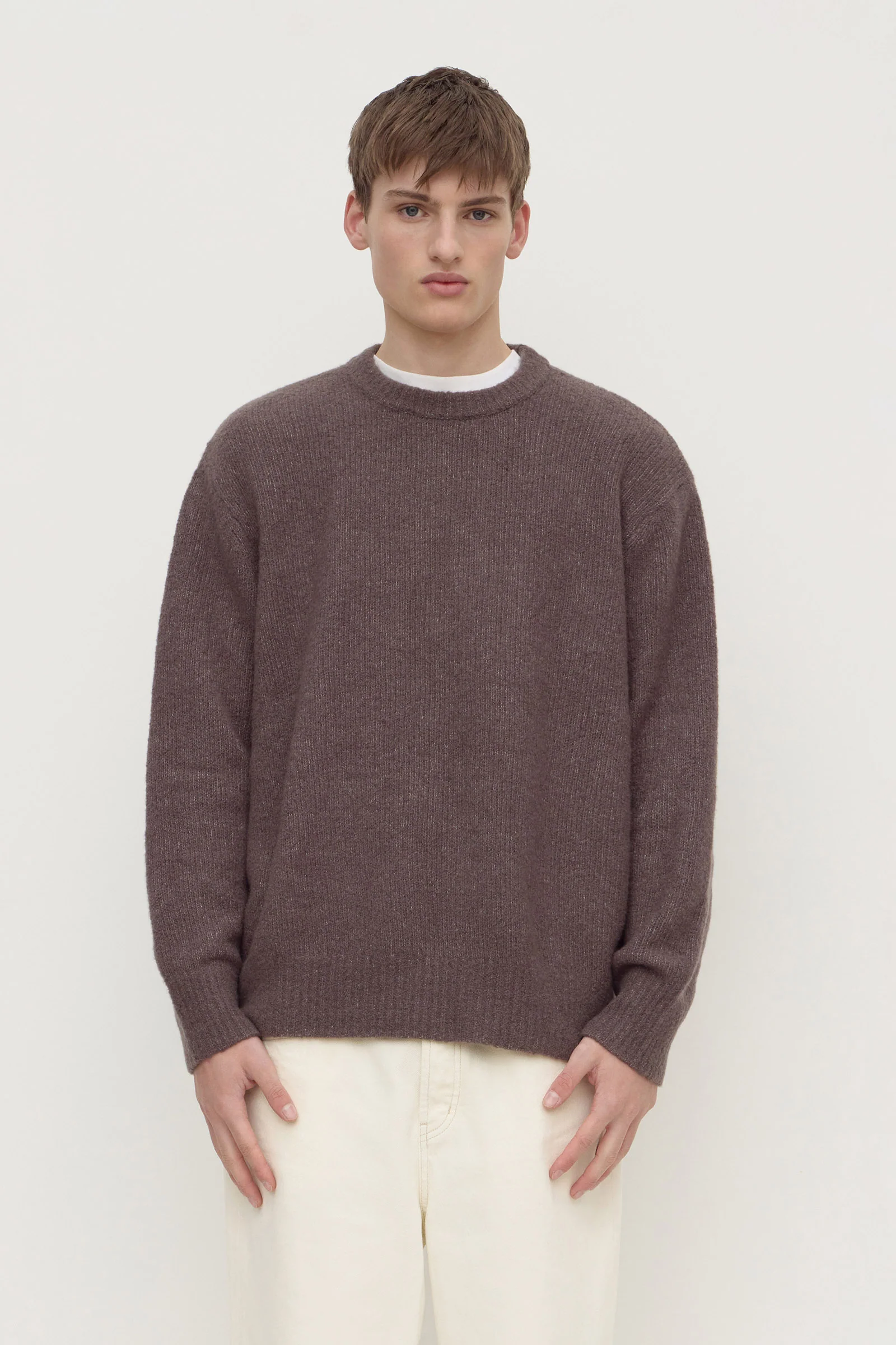 Dover Boucle Knit Cashmere Crew