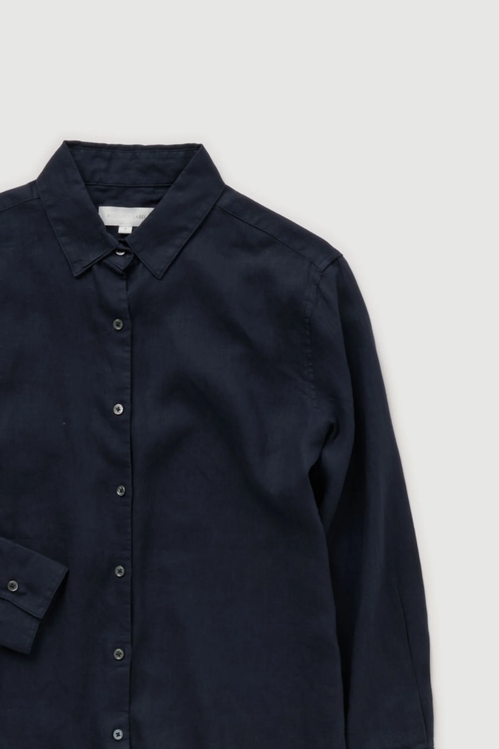 Re-Worn Womens Linen Textured Long Sleeve Shirt - Image 2