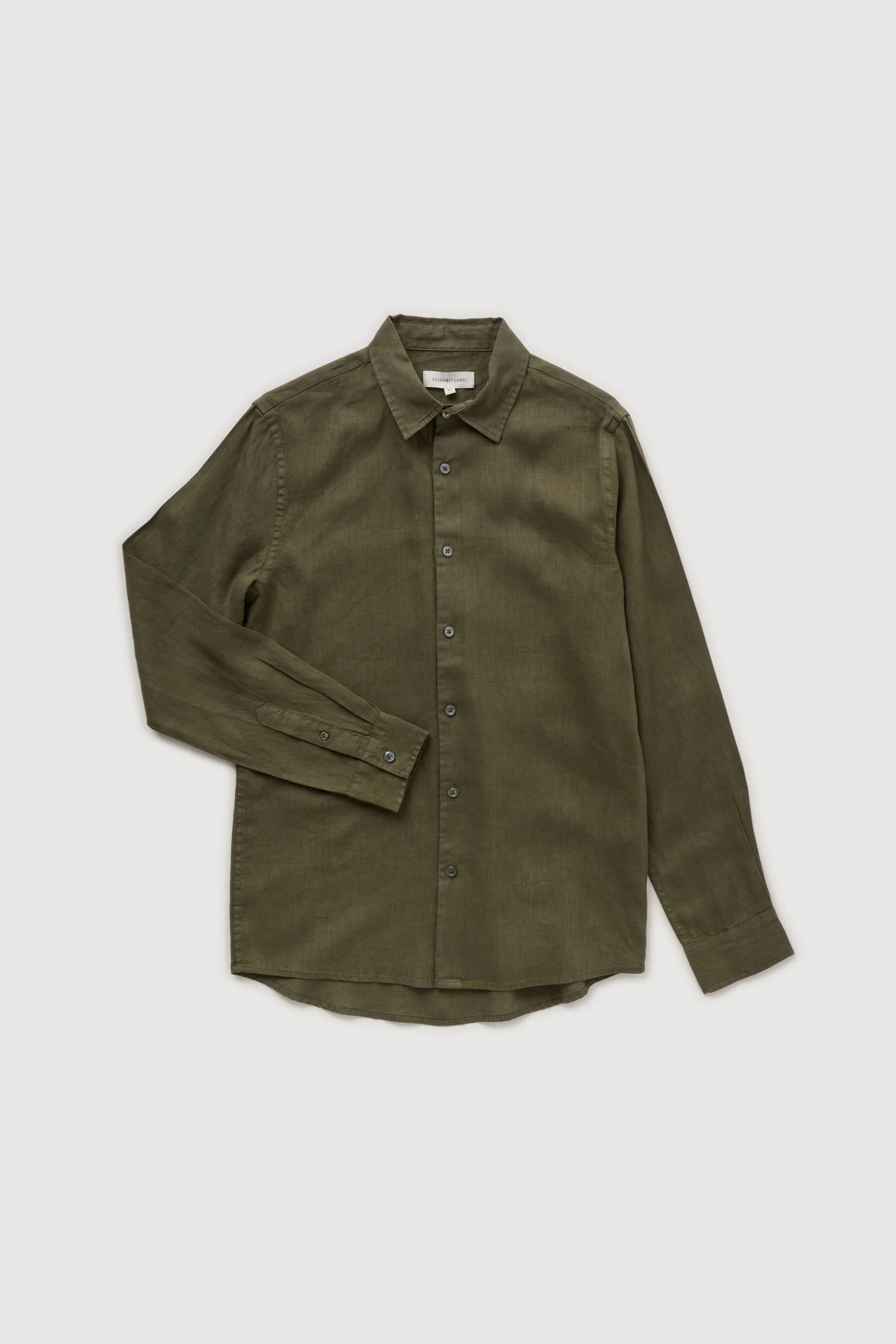 Re-Worn Mens Linen Textured Long Sleeve Shirt