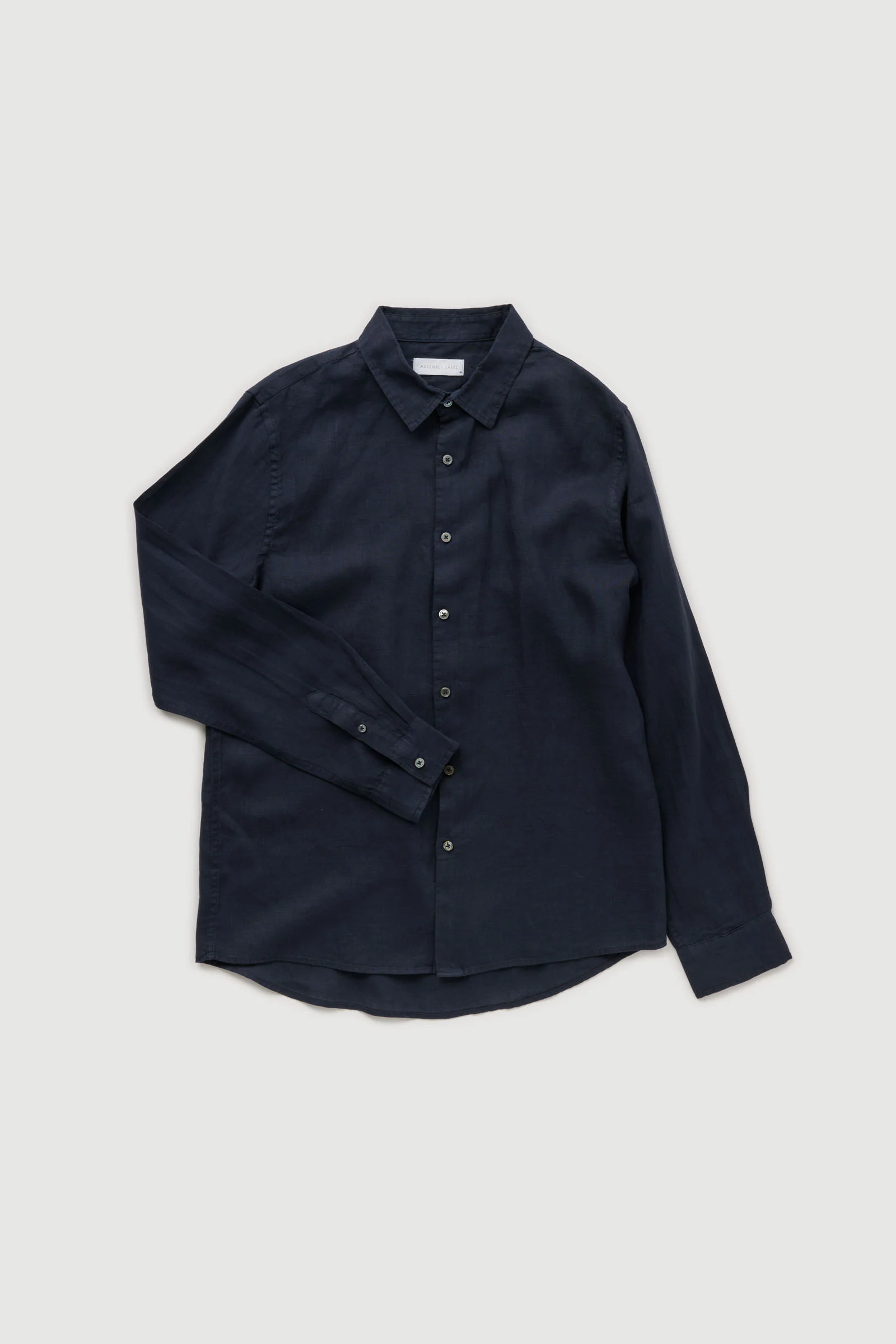 Re-Worn Mens Linen Textured Long Sleeve Shirt