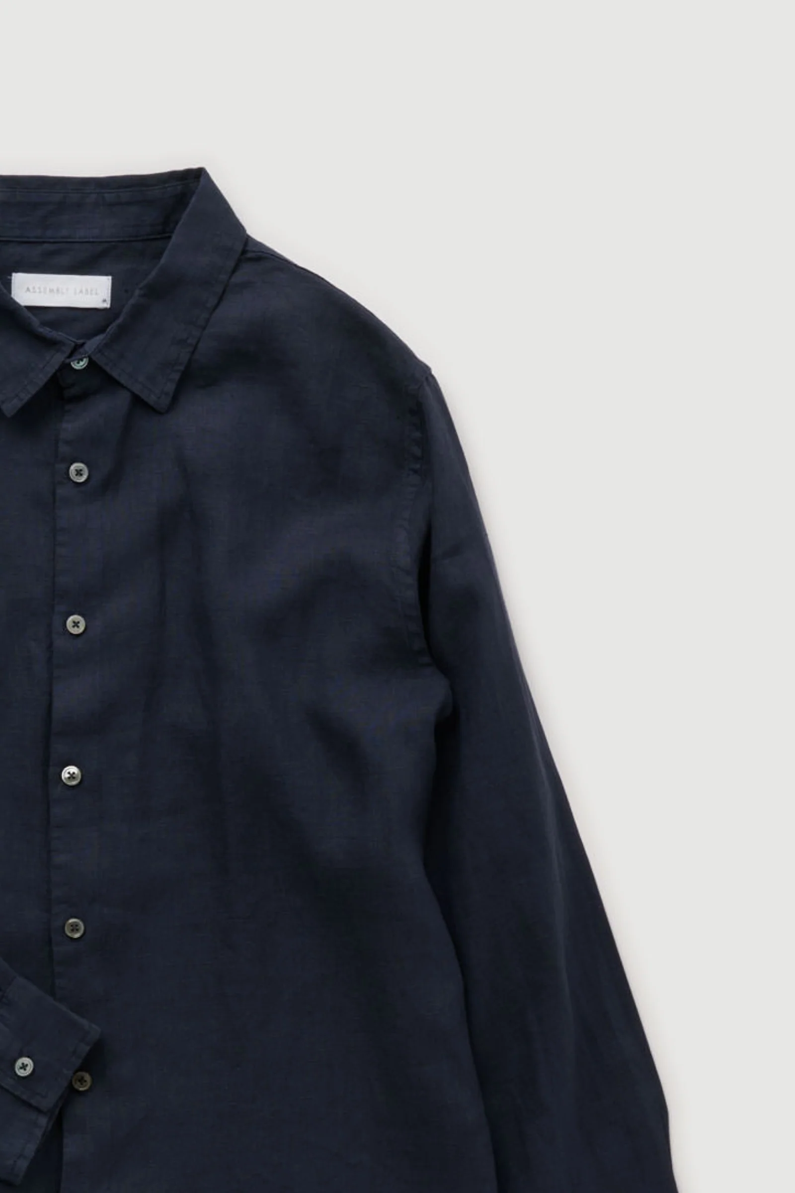 Re-Worn Mens Linen Textured Long Sleeve Shirt - Image 2