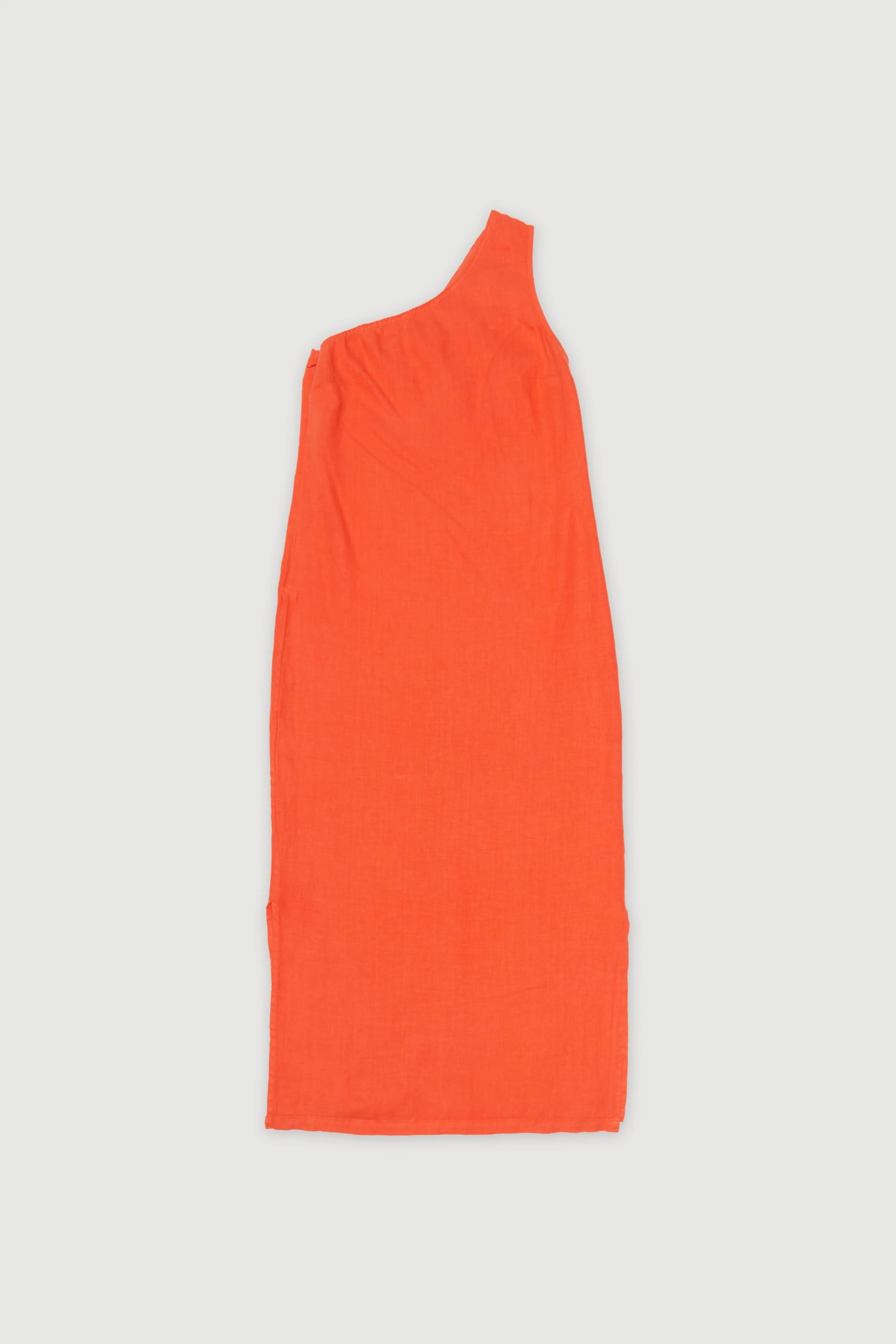 Re-Worn Womens Linen One Shoulder Dress