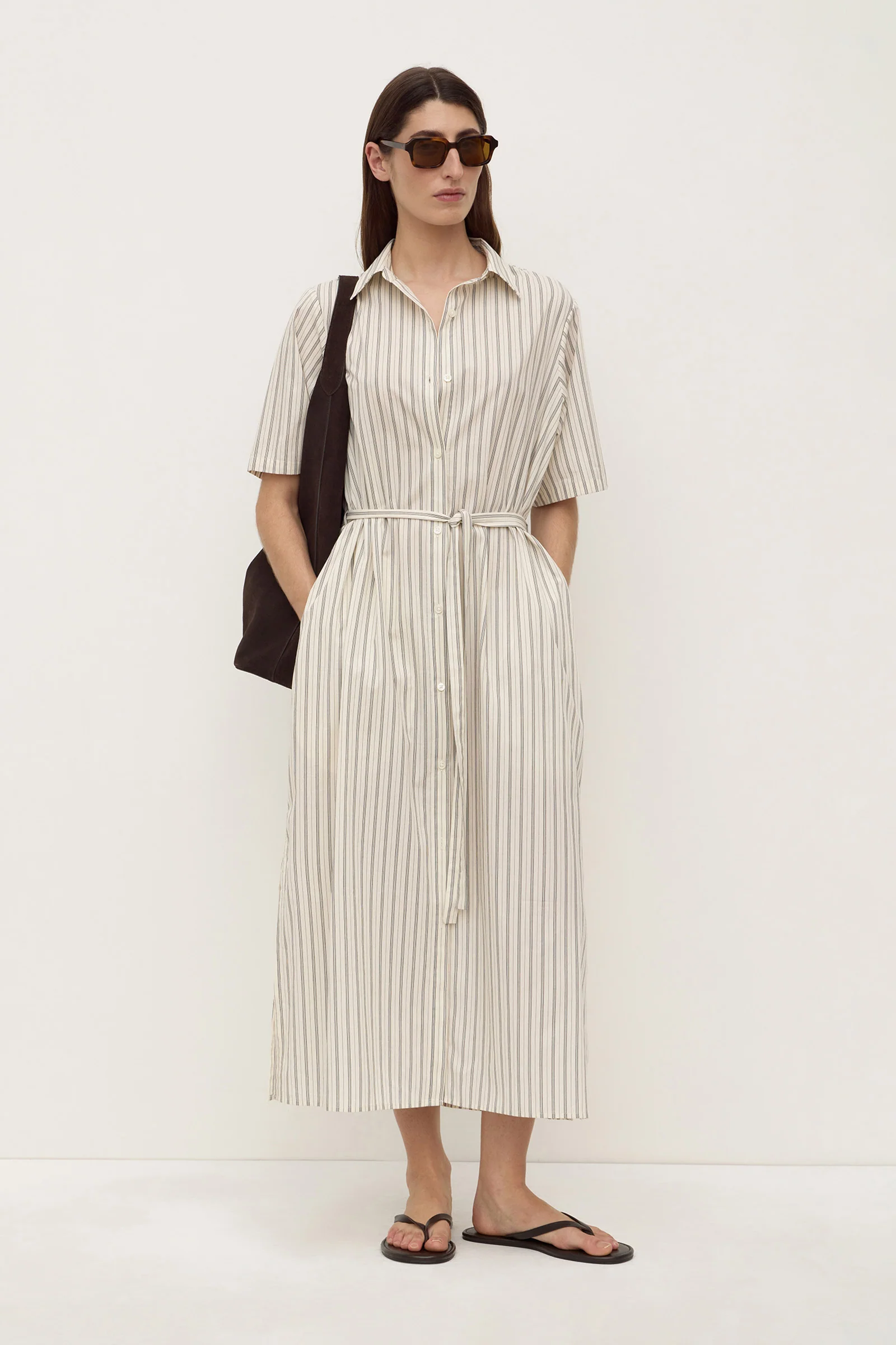 Ria Stripe Midi Shirt Dress - Image 3