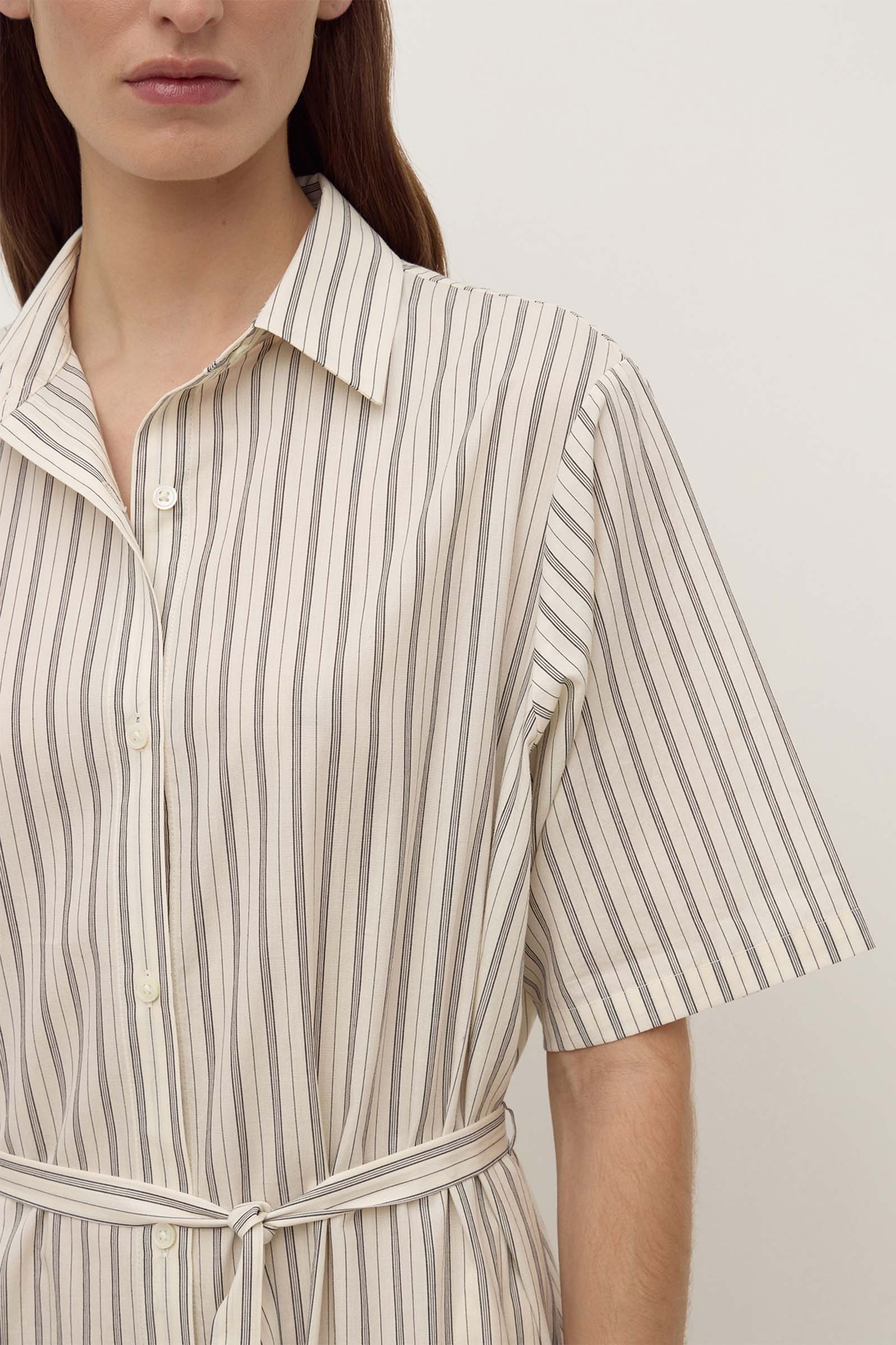 Ria Stripe Midi Shirt Dress - Image 4