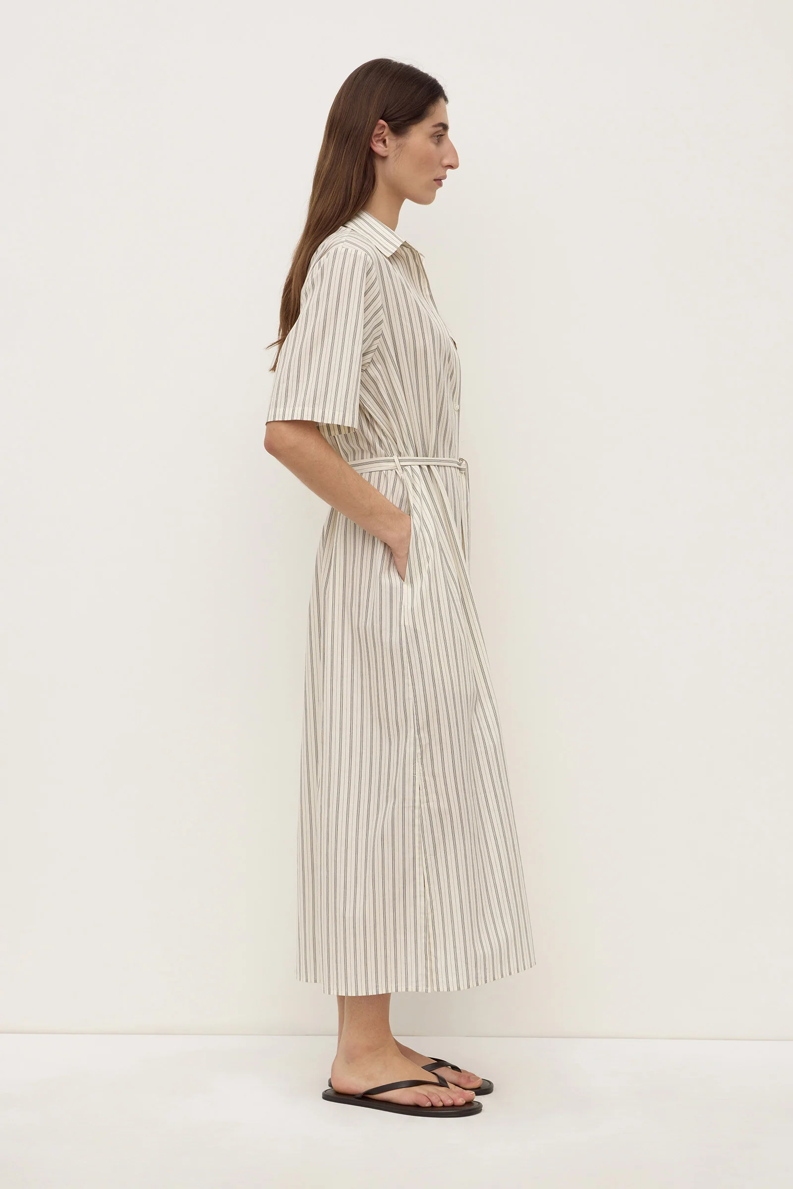 Ria Stripe Midi Shirt Dress - Image 5