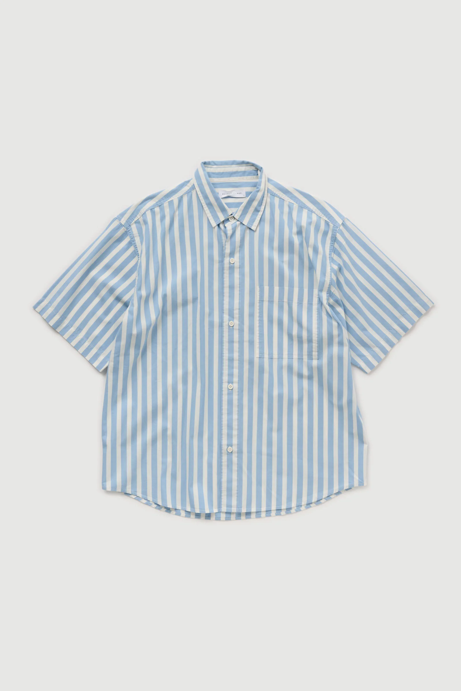 Re-Worn Mens Cotton Stripe Short Sleeve Shirt