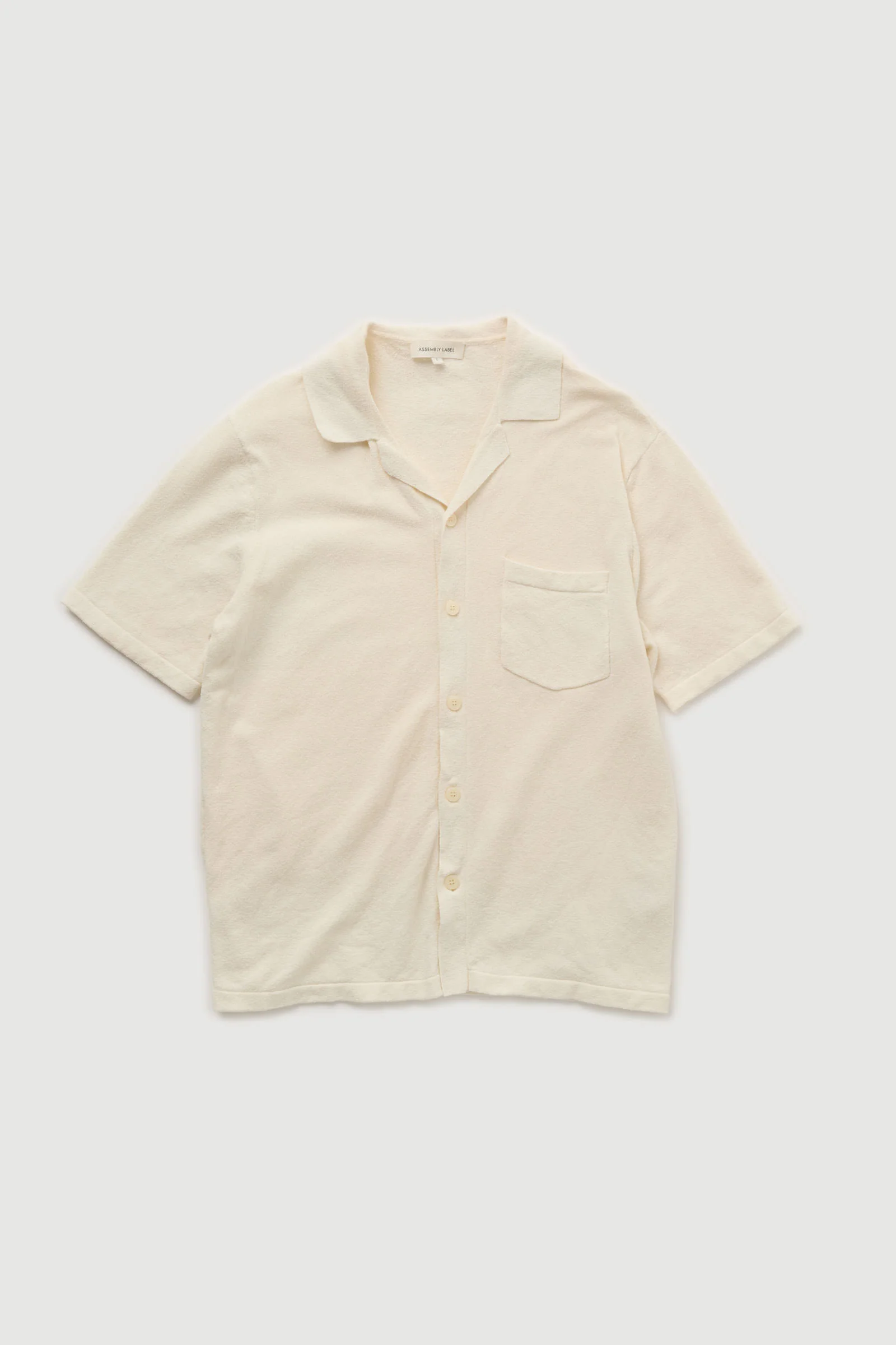 Re-Worn Mens Cotton Blend Textured Short Sleeve Shirt