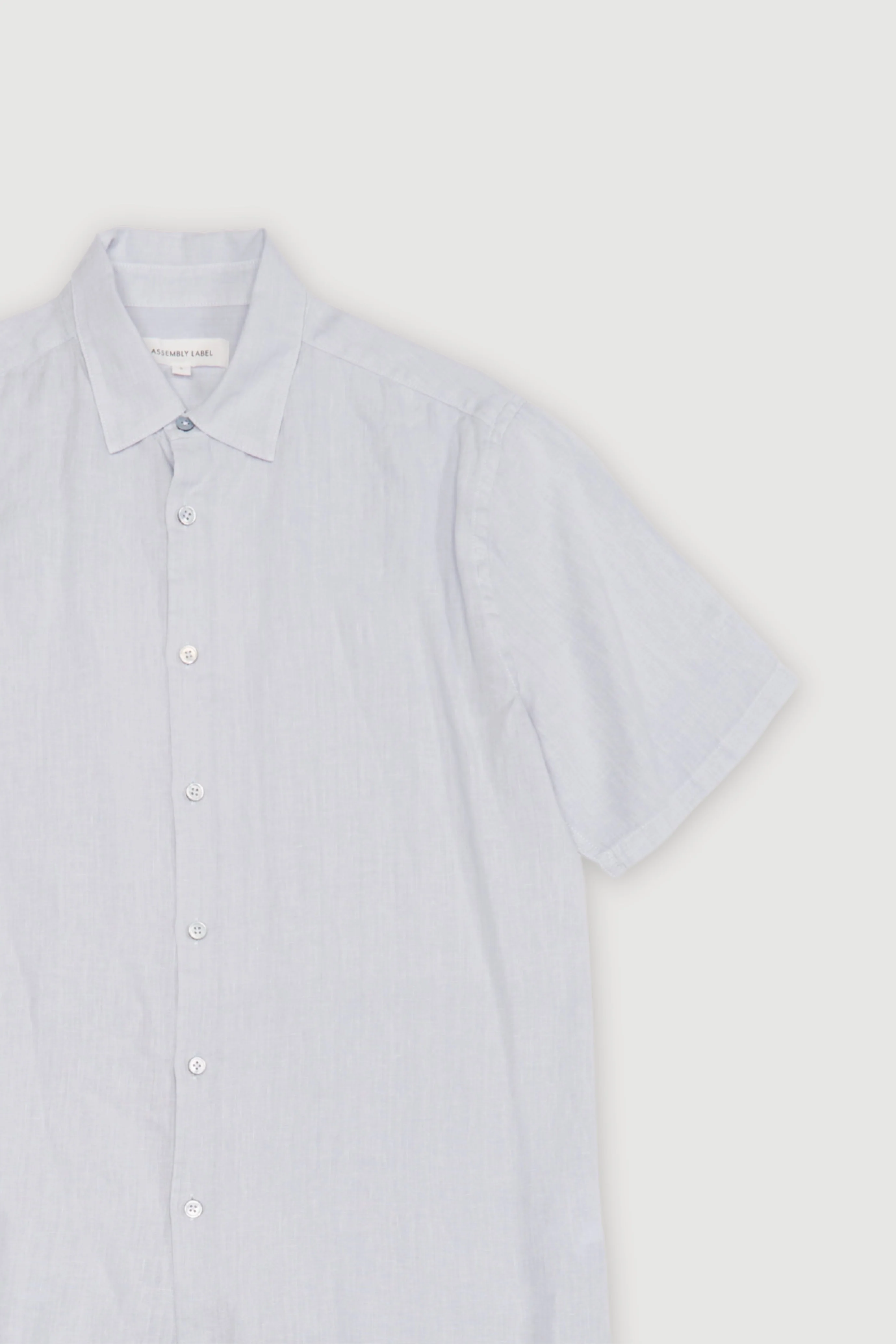 Re-Worn Mens Linen Textured Short Sleeve Shirt - Image 2
