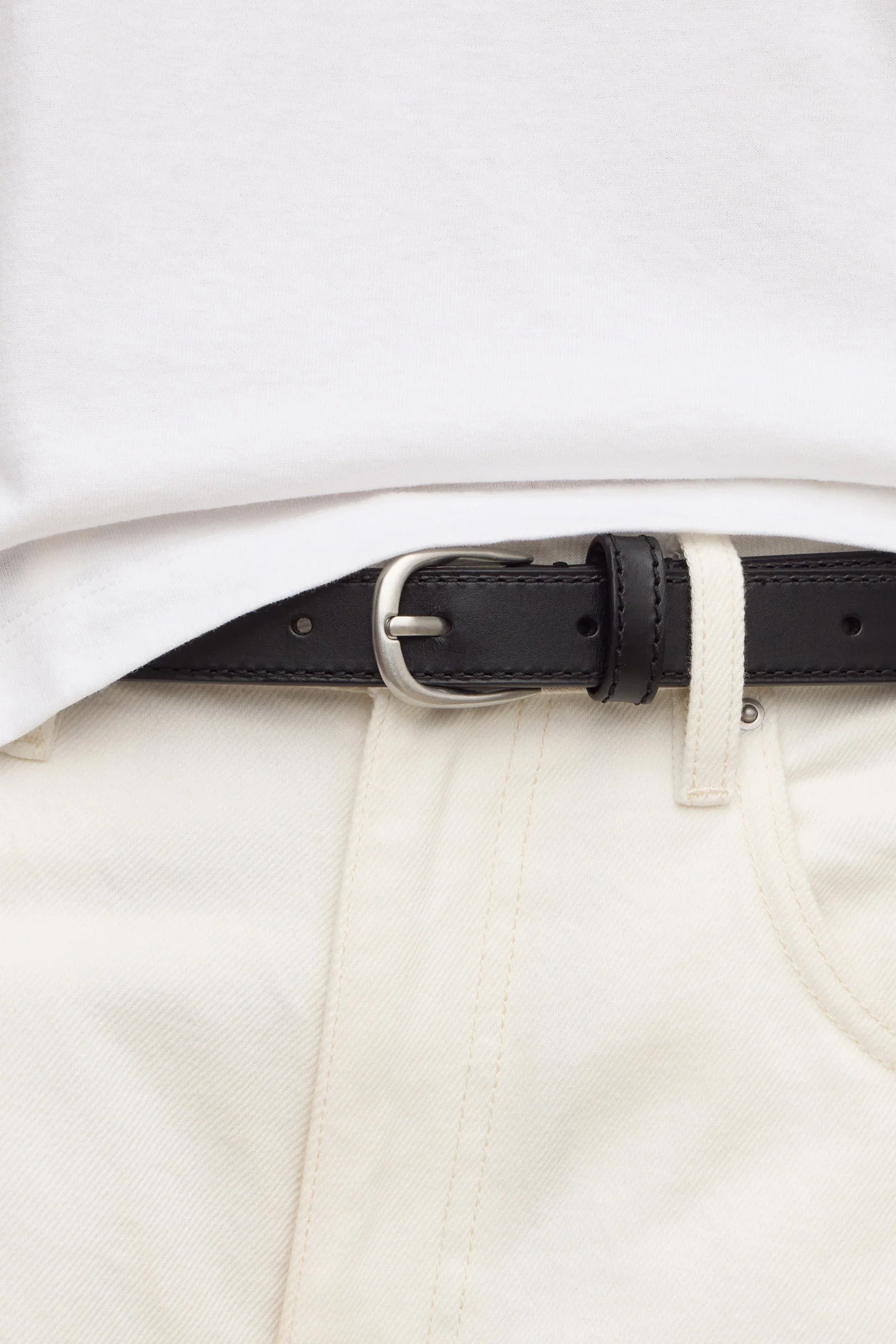 Womens Slim Leather Belt - Image 3